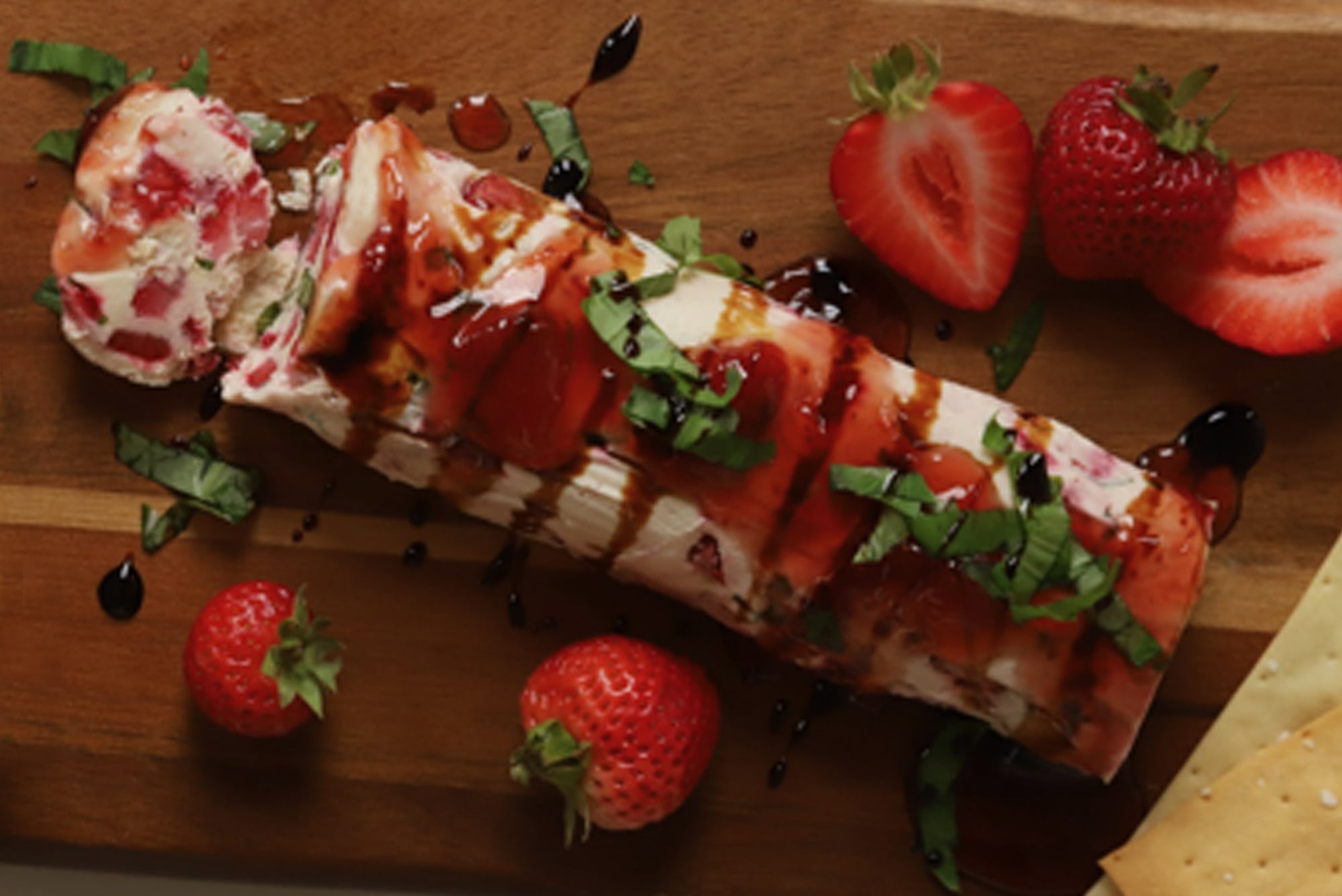 Strawberry Basil Cheese Log