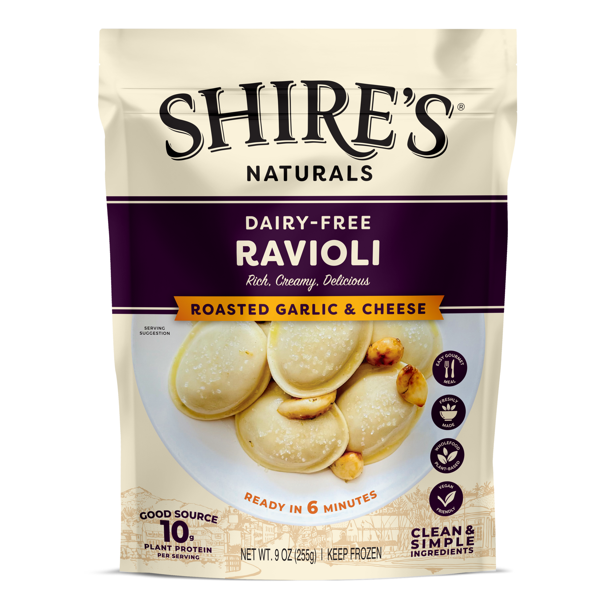 Dairy Free & Plant Based Roasted Garlic & Cheese Ravioli