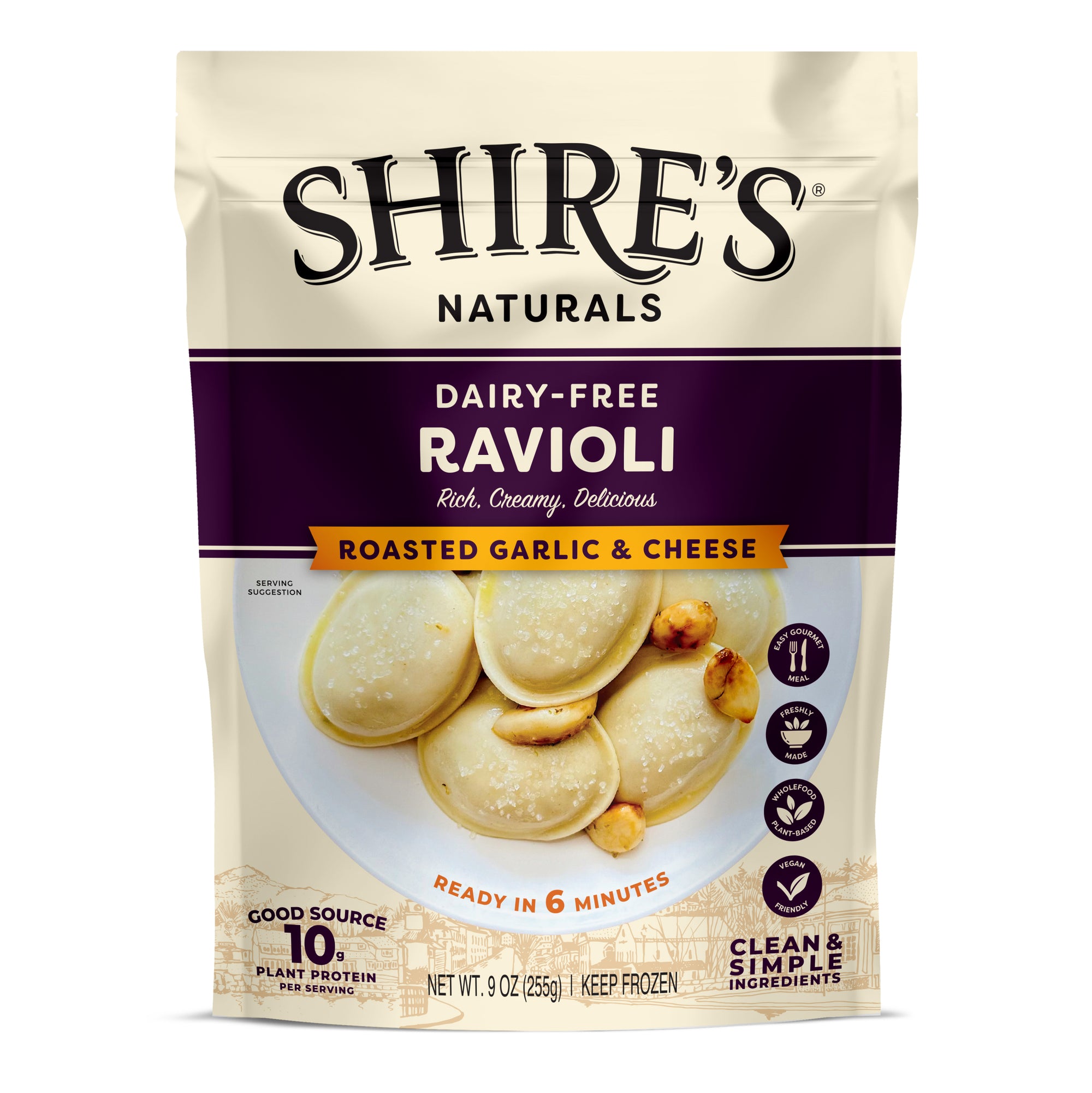 Dairy Free & Plant Based Roasted Garlic & Cheese Ravioli