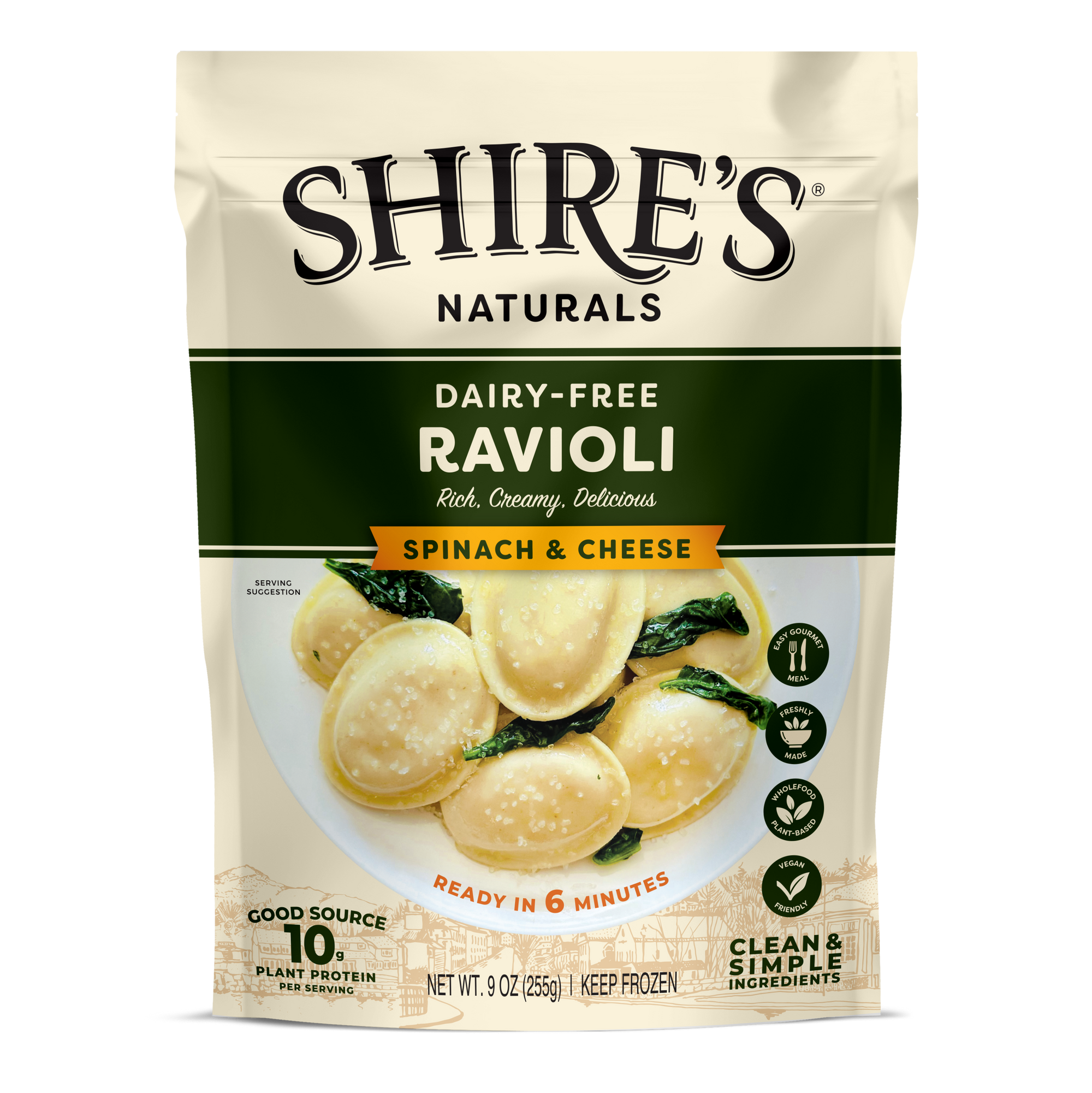 Dairy Free & Plant Based Spinach & Cheese Ravioli