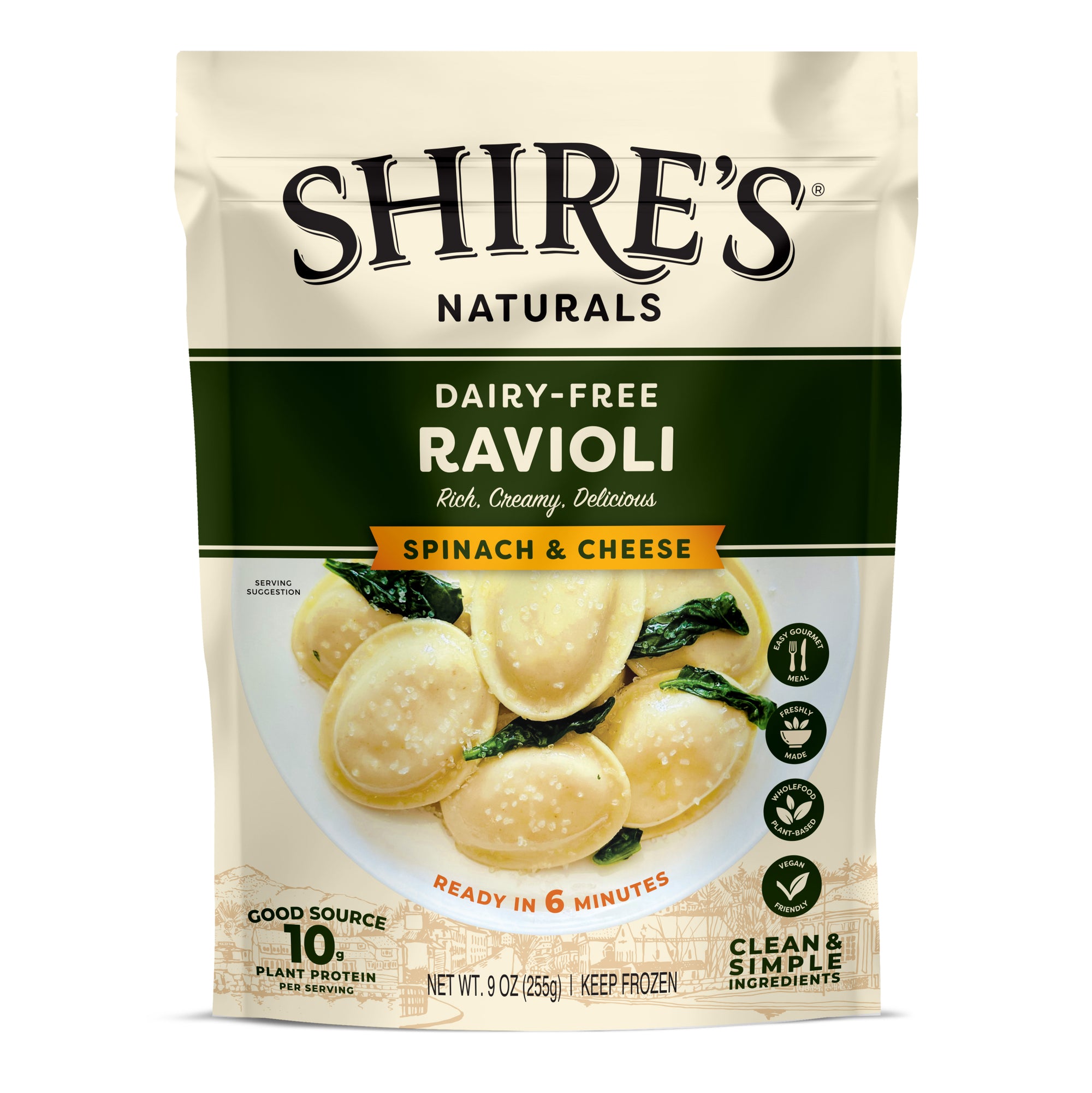 Dairy Free & Plant Based Spinach & Cheese Ravioli